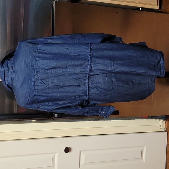 Chambray Draped Wrap - Picture 3 of 11